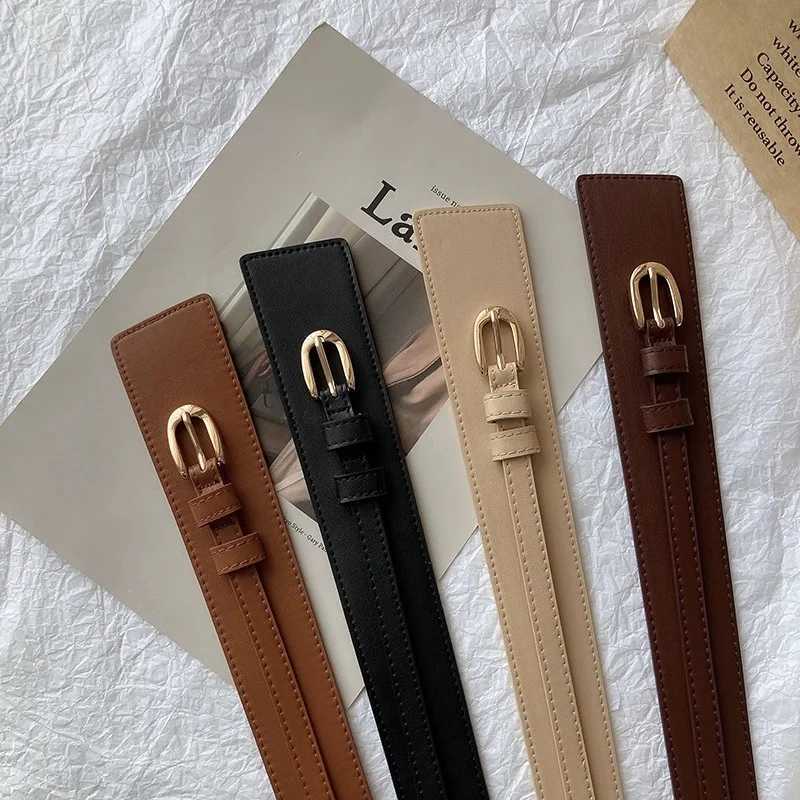 Womens double belt wool coat black waist wide elastic tight belt fashionable tie sweater belt W240920