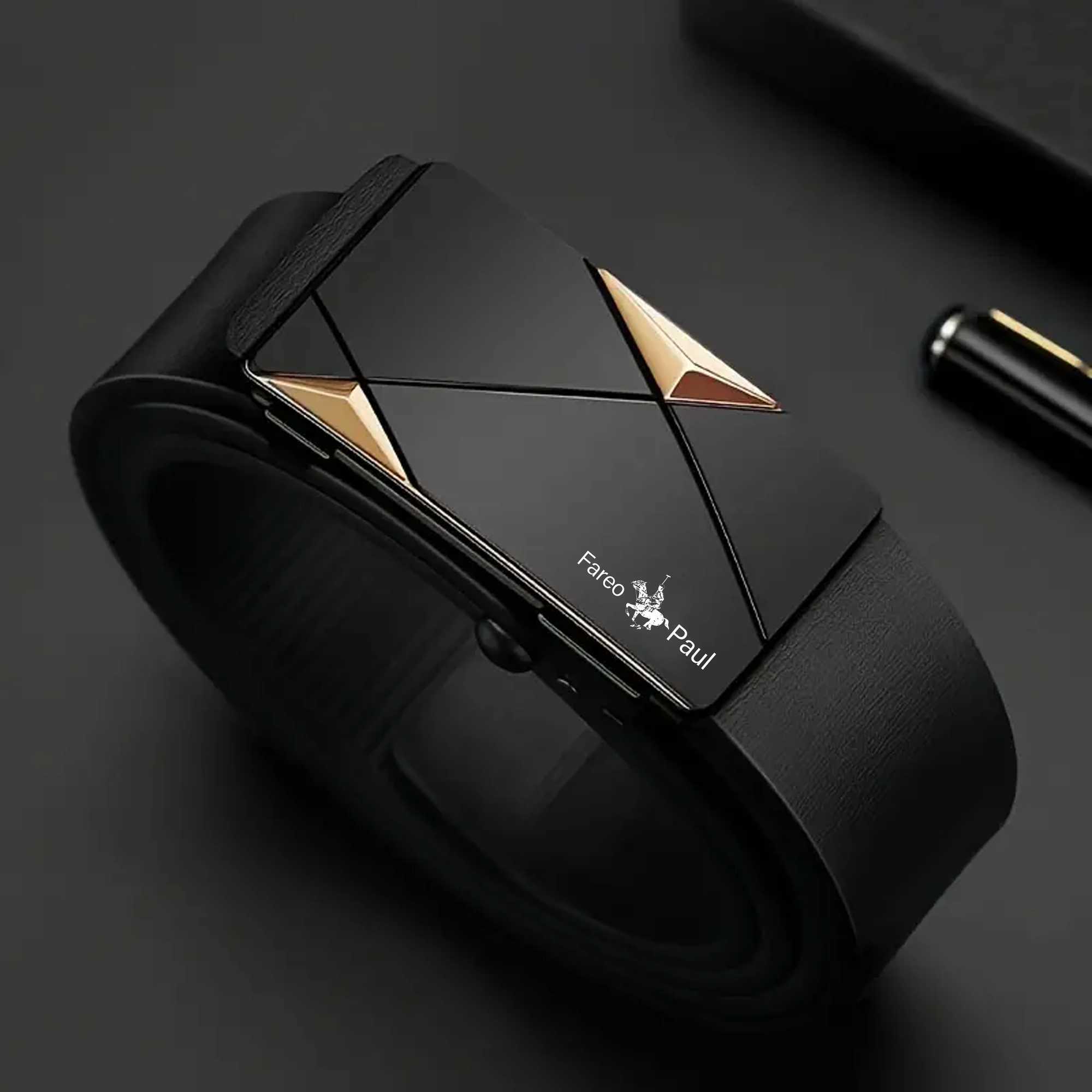 Mens Business Belt Alloy Automatic Buckle Belt Luxury Casual Belt High Quality PU Leather Jeans Belt W240920