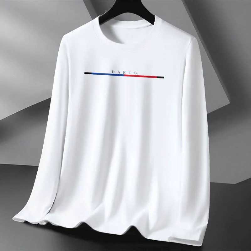 New Mens Casual Long Sleeve T-Shirt Letter Print Solid Color Retro Classic Spring/Summer Daily Party Social Long SleeveX240919