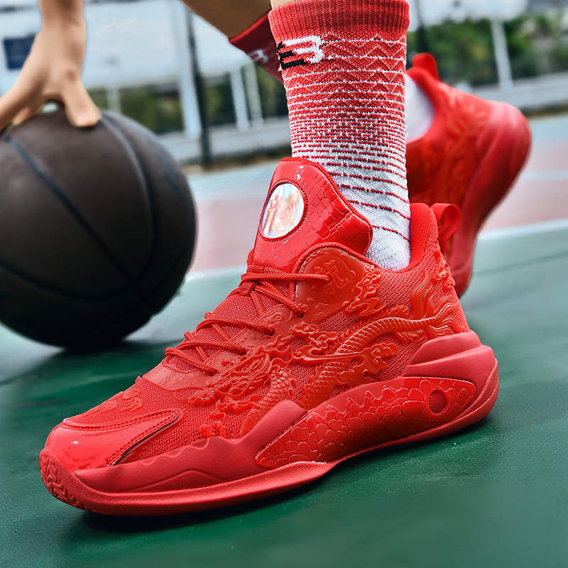 Limited glow-in-the dark version carved dragon sports basketball shoes casual fashion shoes Chinese dragon friction has sound