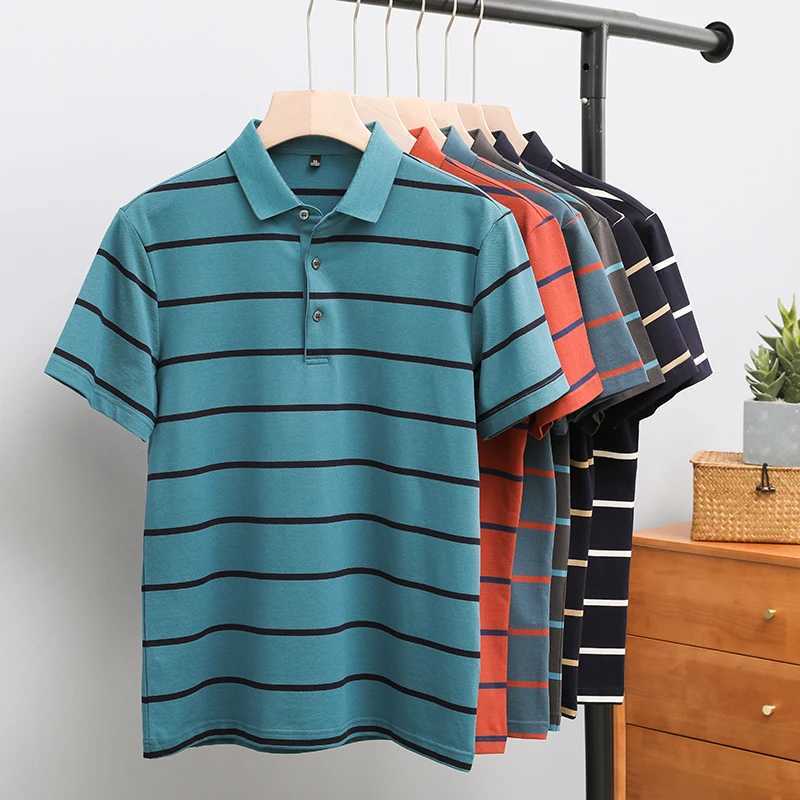 High quality fashionable striped short-sleeved POLO shirt Mens lapel cotton T-shirt 2023 summer casual Paul shirt Mens wearX240920