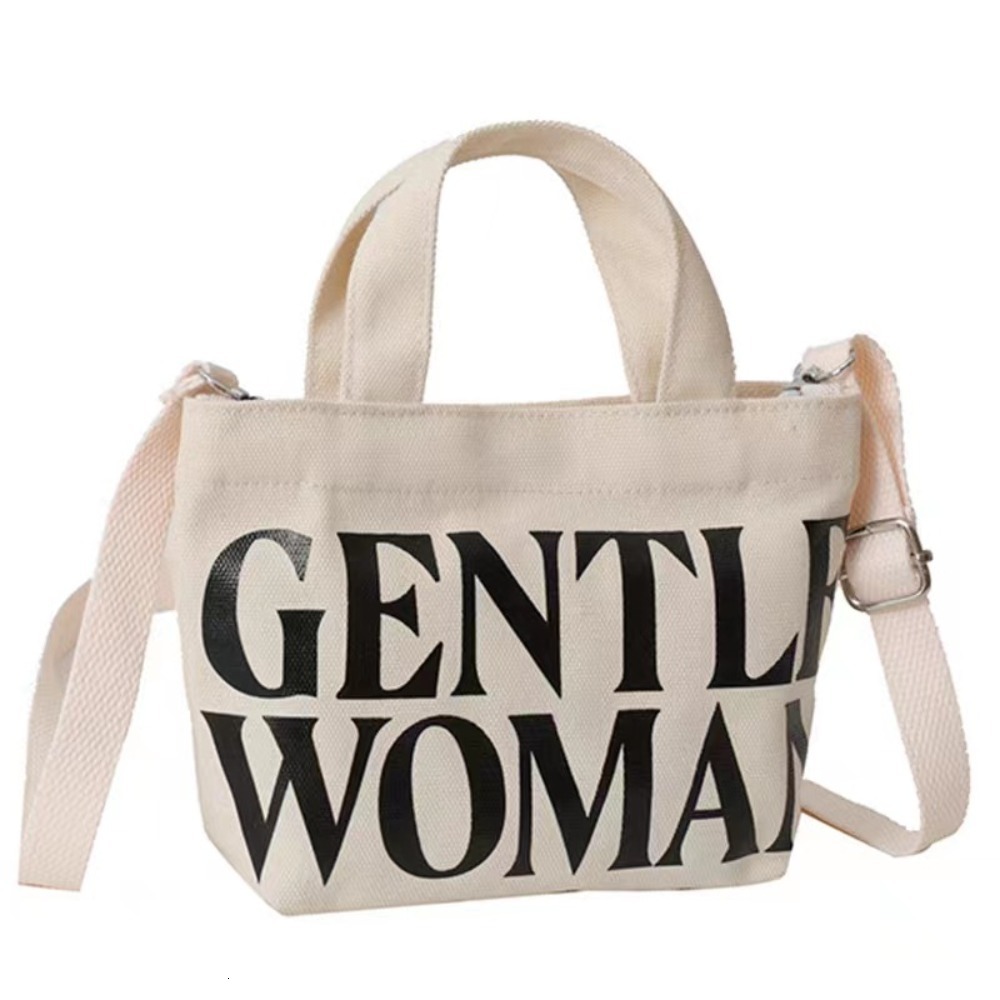 2024 Large Capacity Shoulder Canvas Letter Printing Crossbody Fashion Tote Bags Birthday Gifts