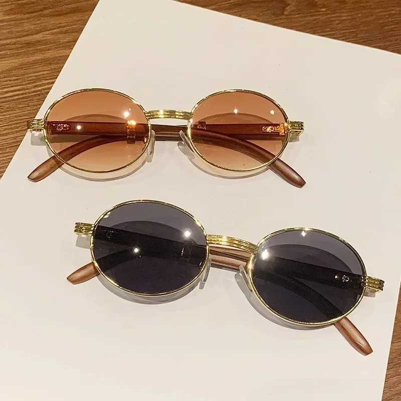 Wooden Fashion Sunglasses Women Vintage Oculos Sunglasses for Men Oval Designer Glasses Tredning Sun Lentes Luxury Gafas LunetteX240920