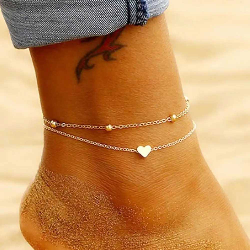 Bohemian Beads Ankle Bracelet for Women Leg Chain Round Tassel Anklet Summer Vintage Foot Jewelry Accessories Y240920