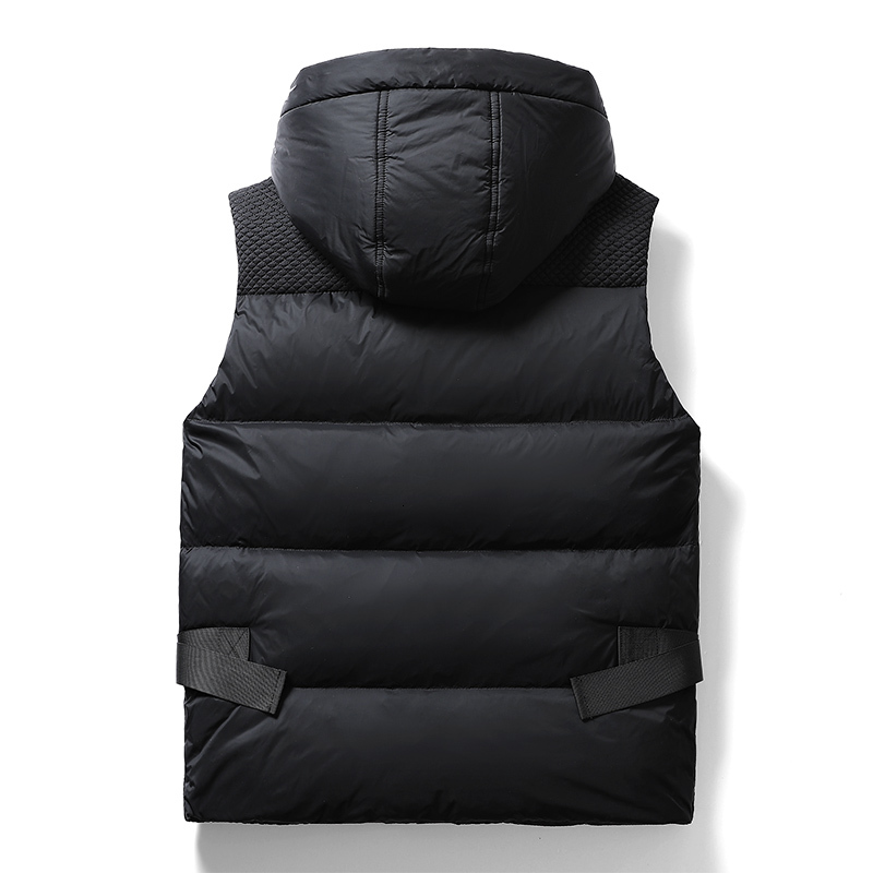 Brand Sleeveless Down Jacket Winter New Warm Thick Windproof Vest Coat Men Hooded Casual High Quality Waistcoat Man