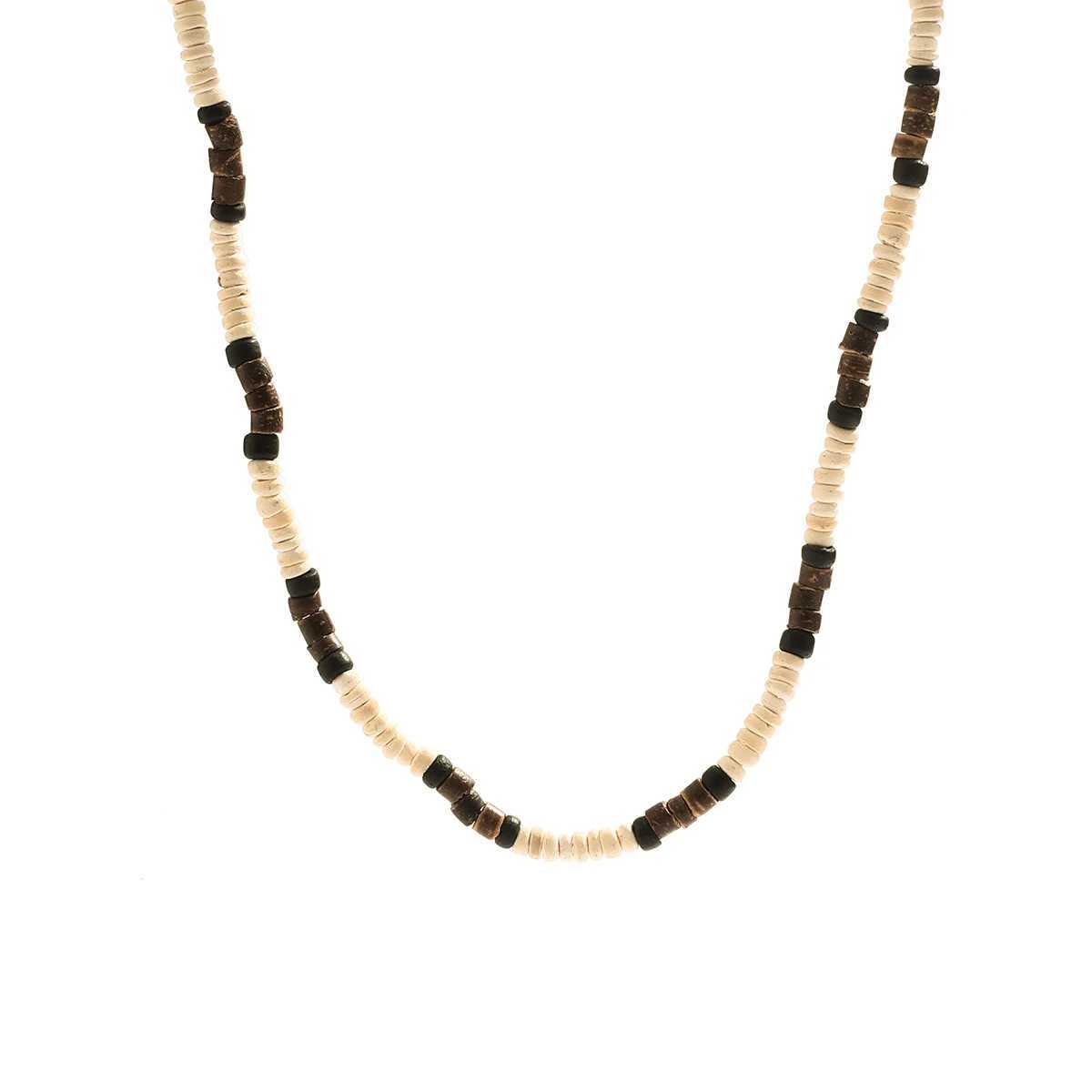 Fashion Men Summer Beach Wooden Bead Surfer Necklace Simple Geometric Tribal Ethnic Handmade Chain Steampunk Male Jewelry GiftX240919