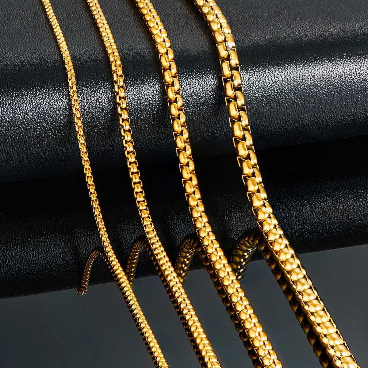 1 Piece 2mm/3mm/4mm/5mm Thickness Gold Color Link Jewelry Classic Curb Necklace Stainless Steel Chain for Men WomenX240919