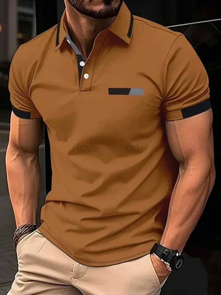 Mens Short Sleeve Polo Shirt Summer Casual Lapel Sports men polos Gift For Men EUROPEAN MeasurementXJ240920