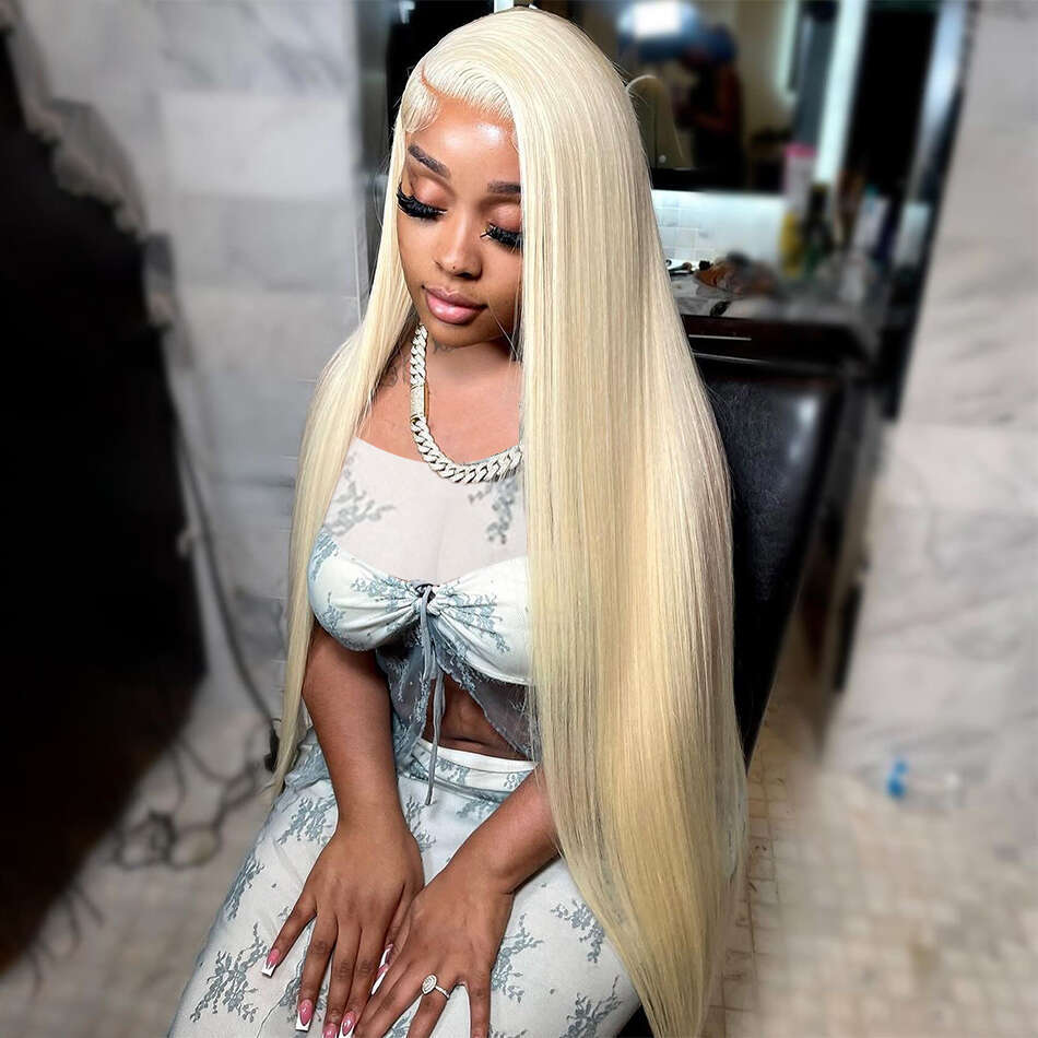 Brazilian Blonde 13x4 13x6 Full HD Frontal Wigs Human Hair Bone Straight 613 30Inch Melt Skin Lace Front Wig For Women 250%