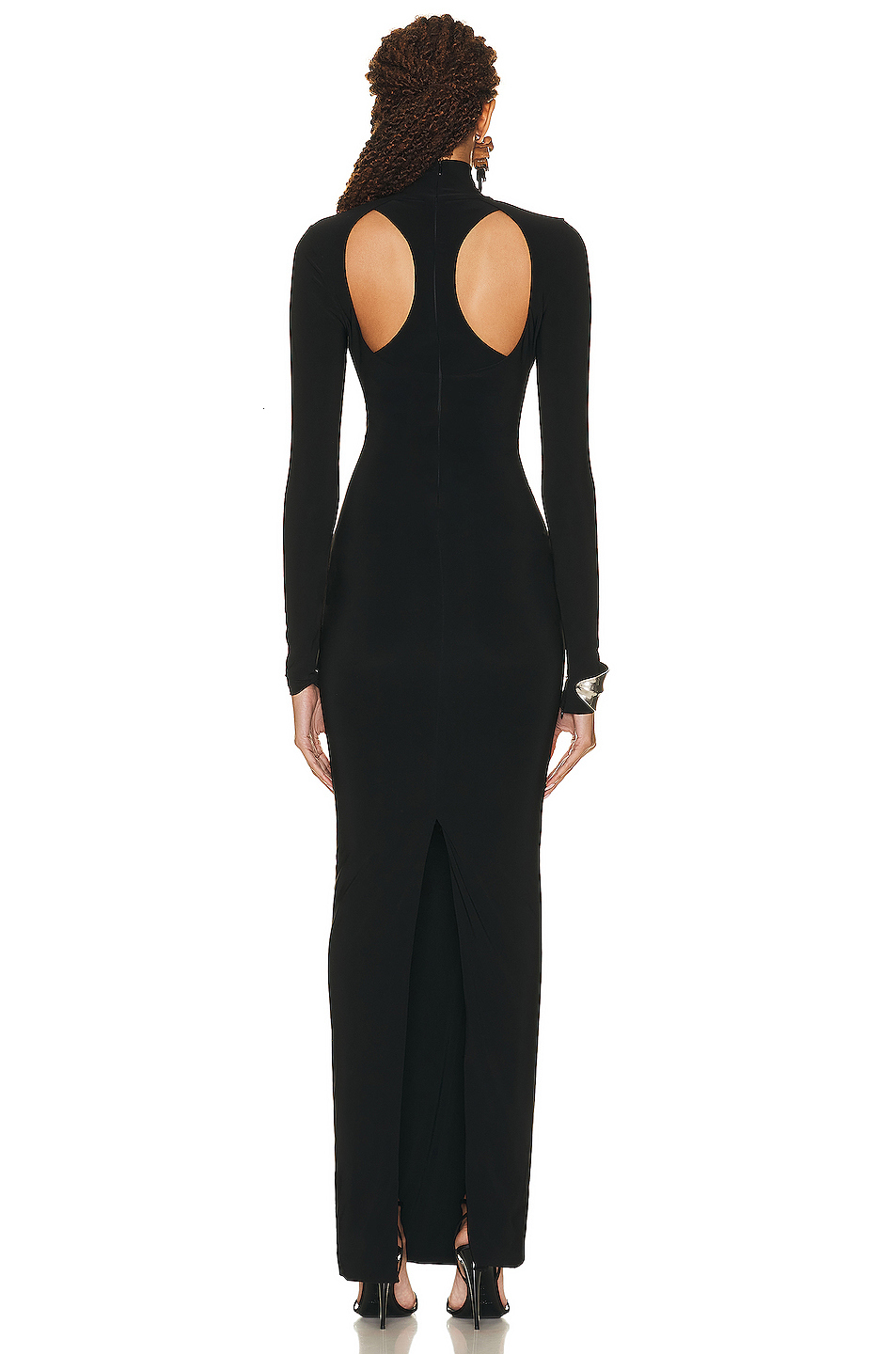 Women's Autumn Stretch Bandage Hollow Out Long Sleeve Slim Maxi Black Backless Bodycon Fashion Clubs Celebrity Party Dresses