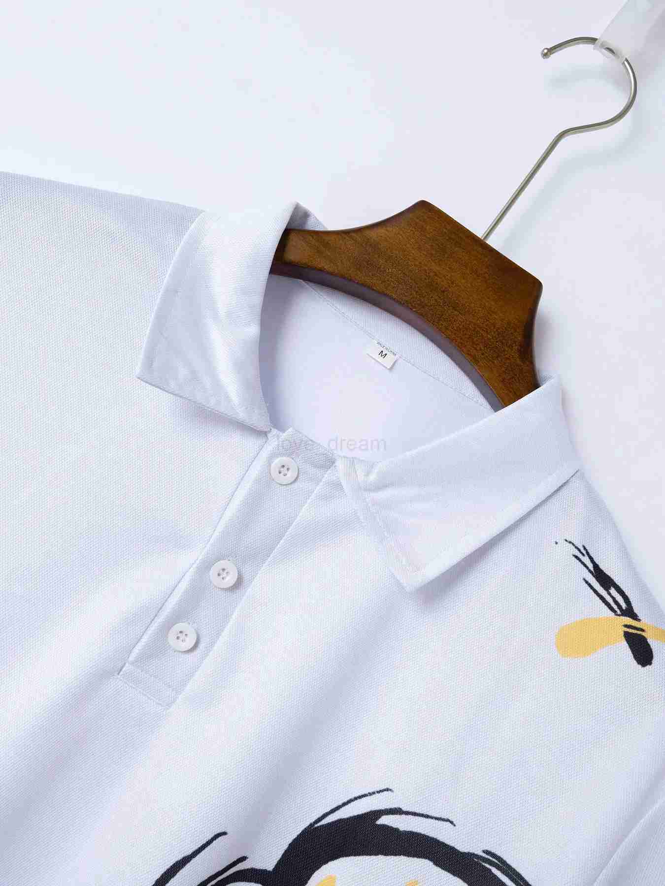Summer New Mens Short Sleeve Polo Shirt 3d Printing Business Casual Breathable Stripes Polo Shirt Mens Clothing Tops T-ShirtsXJ240920
