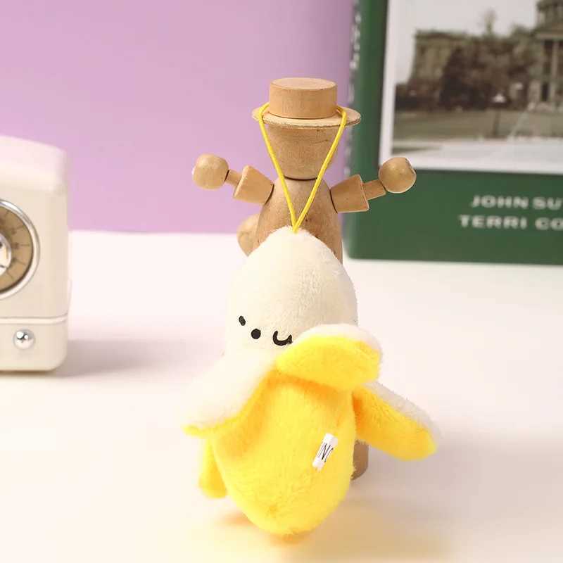 Cartoon Plush Banana Keychain On Backpack Hairy Cute Banana Pendant For Women Men Kid Toy Doll Key Chain Bag Car Keyring GiftsX240919