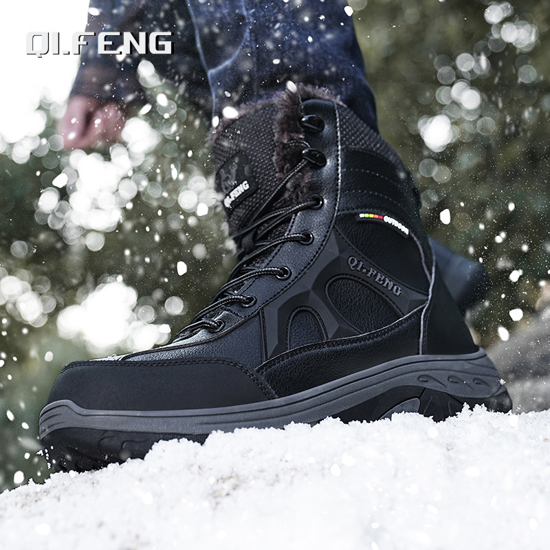 New designer boots winter outdoor hiking plus size 47 snowman training work boots waterproof anti slip warm fashionable and balanced shoes