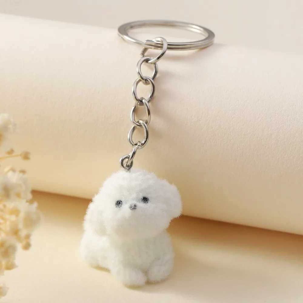 Cute Animal Key Ring Creative Cartoon Cat Dog Metal Keychain Charms Pet Lovers Souvenir Bag Pendant Ornaments AccessoriesX240919