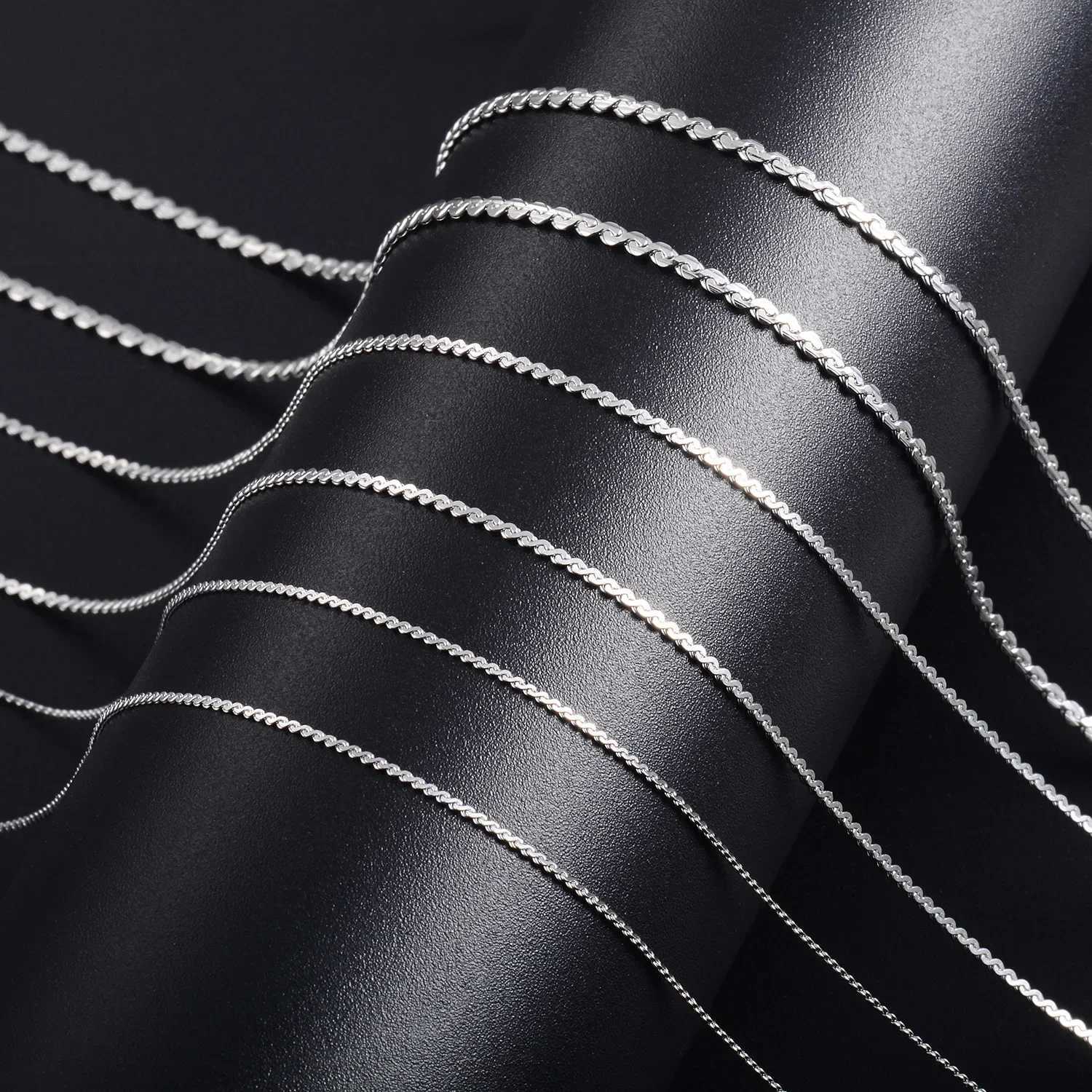 Yadreva S Style Thin Stainless Steel Necklace Silve Plated Chain High Quality Glitter Jewelry Unisex GiftX240919