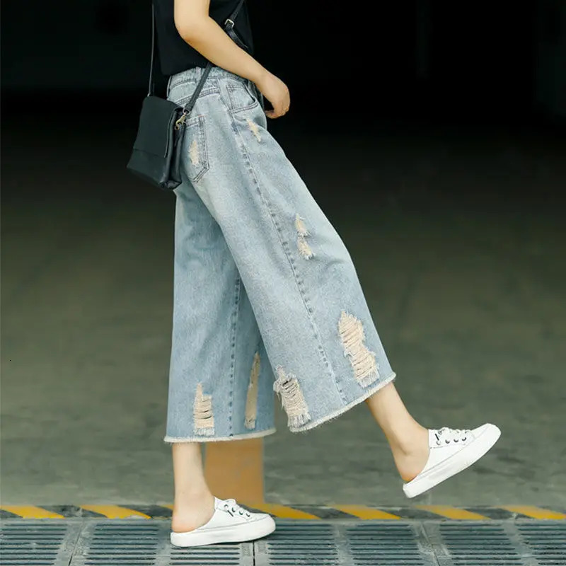 2026 New in Pants and s Women s Denim Ripped Jeans Summer Clothes Baggy Jean Y k Streetwear Wide Leg Pant Womens Clothing Grunge