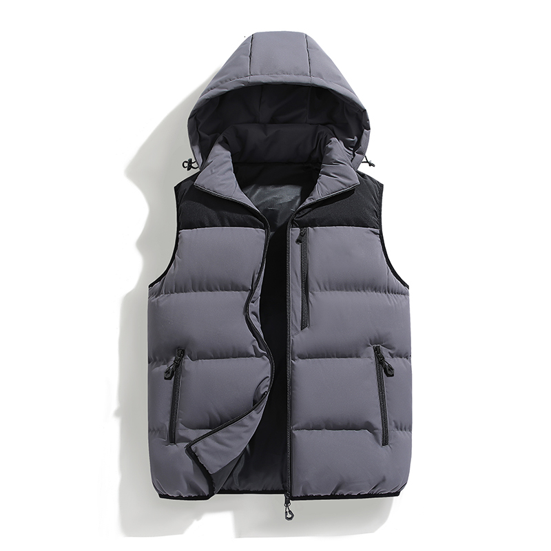 Windproof Sleeveless Vest Winter Jacket Casual Coat Men Cotton Warm Thicken Waistcoat Thick Gilet Male