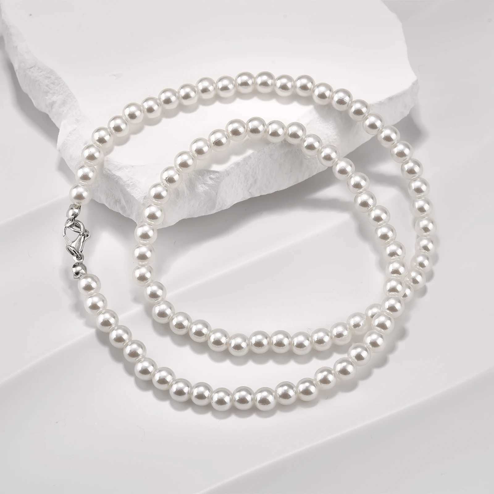 Vintage Style Simple Natural Freshwater Pearl Chain Necklaces For Women Wedding Love Gift Necklace Fashion Glamour JewelryX240919