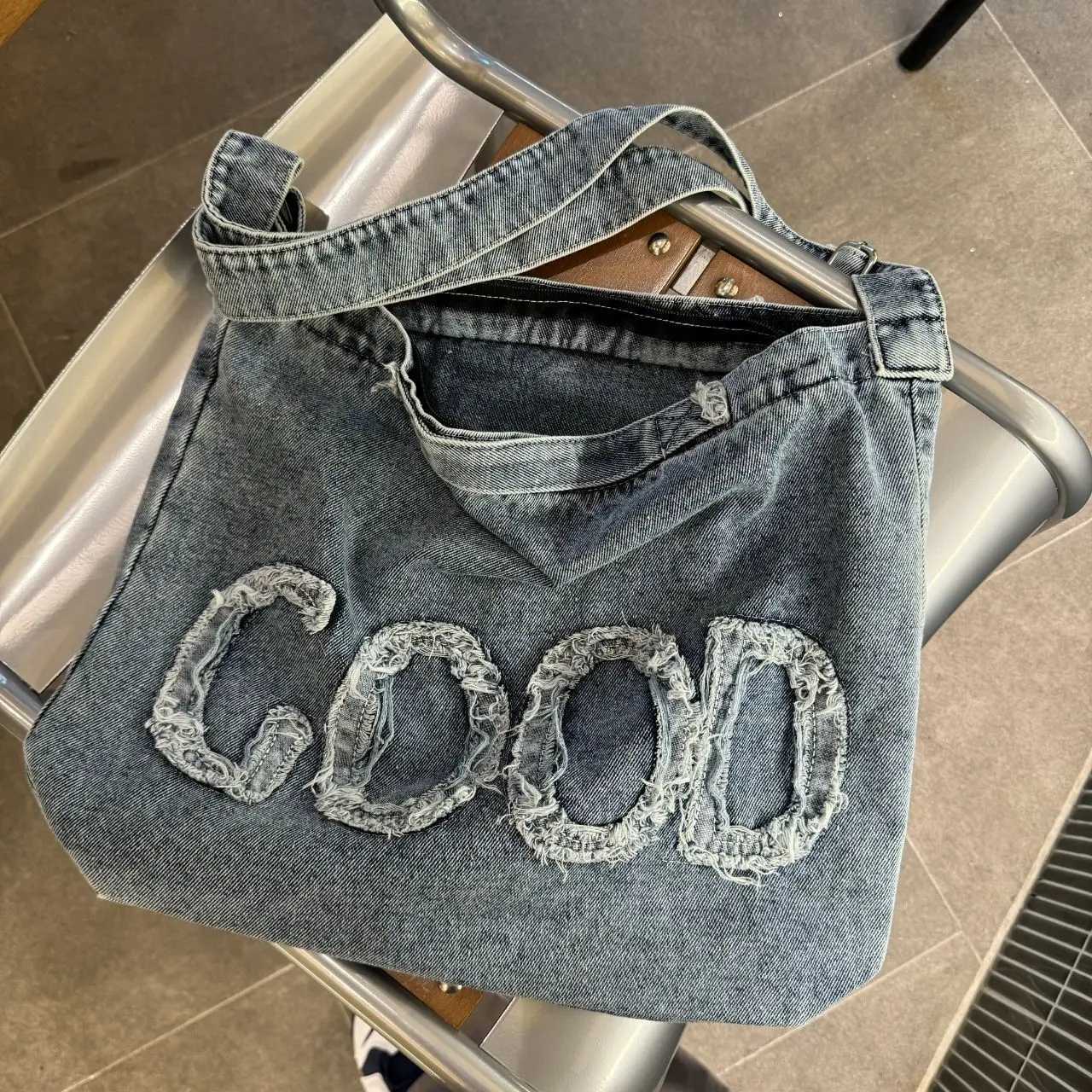 Denim Bags for Women Casual Crossbody Embroidery Female Shoulder Bag Pack Travel Zipper Handbag Tote Ladies Messenger 240920