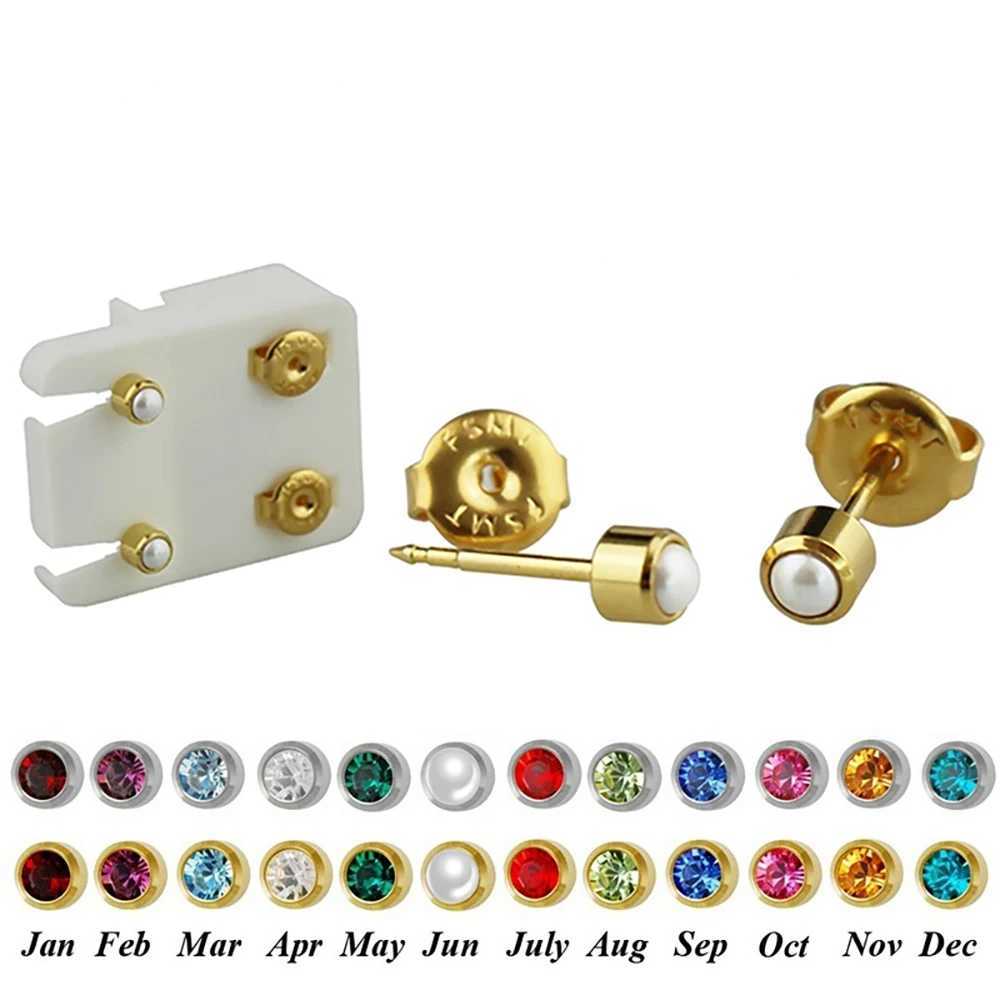 1 pair of fashionable surgical steel earrings with 24K gold-plated nickel free earrings earrings with pierced jewelry W240919