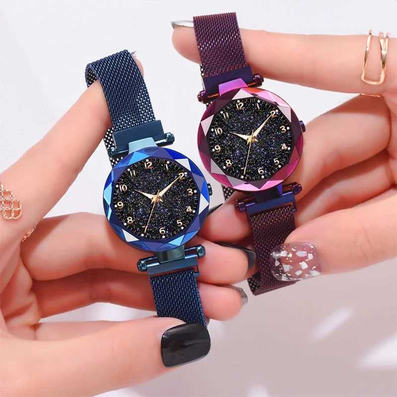 Luxury Women Watches Mesh Belt Magnetic Starry Sky Female Clock Quartz Wristwatch Fashion Ladies Wrist Watch relogio femininoX240920