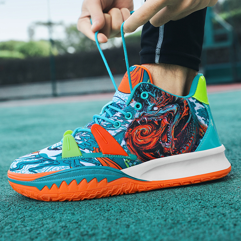 Graffiti Fashion Men's Basketball Cushioning Breathable Basket Boots Outdoor Athletic Sport Shoes Men Non-Slip Sneaker
