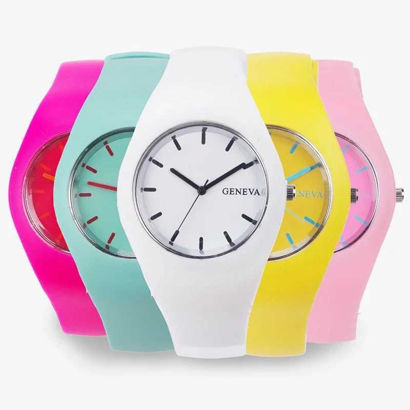 Men watch Women Cream Color Ultra-thin Fashion Gift Silicone Strap Leisure Watch Geneva Sport Wristwatch Womens Jelly WatchesX240920