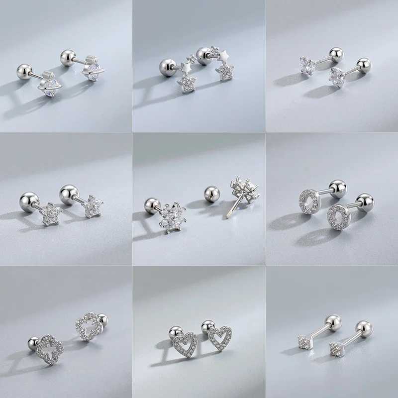 2 pieces of womens cubic zirconia 925 silver needle clip earrings jewelry W240919