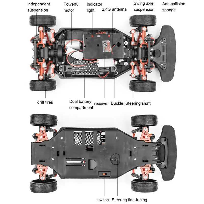 1 10 Double Shock Absorber 70km/h High Speed Drift Remote Control Car 2.4G 4WD RC Off-road Vehicle Kids Birthday Gift M240920 - view 6