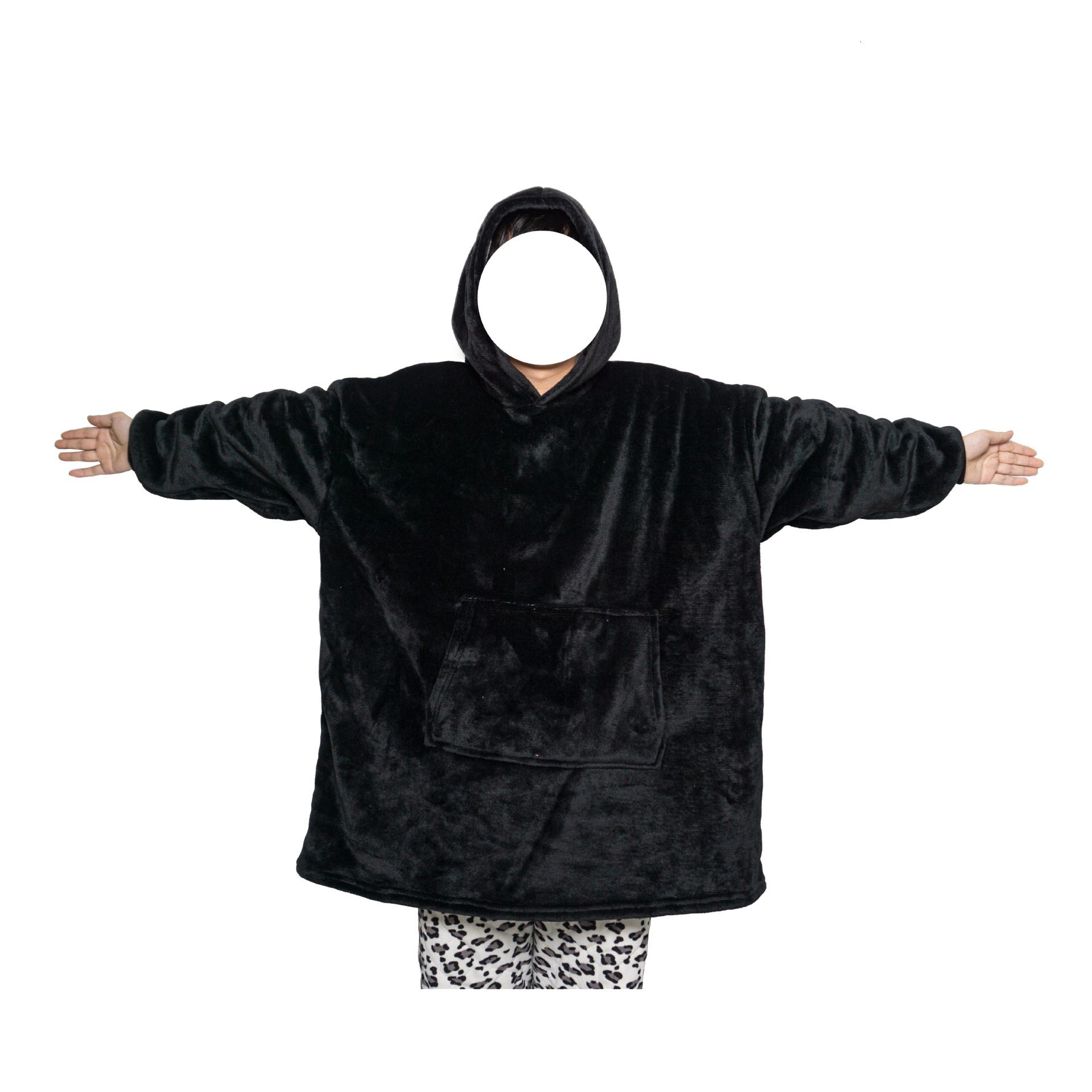 Lazy pama, TV blanket, hooded, warm and cold proof couple's sleepwear, flannel, work from home