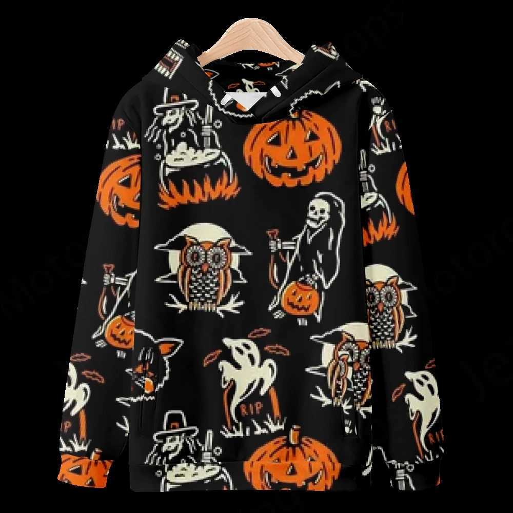 Cartoon Halloween 3d Print Hoodie Men Women Fashion Oversized Hoodies Women Sweats Coat Hooded Sweats Pullovers Womens Clothing Y240920