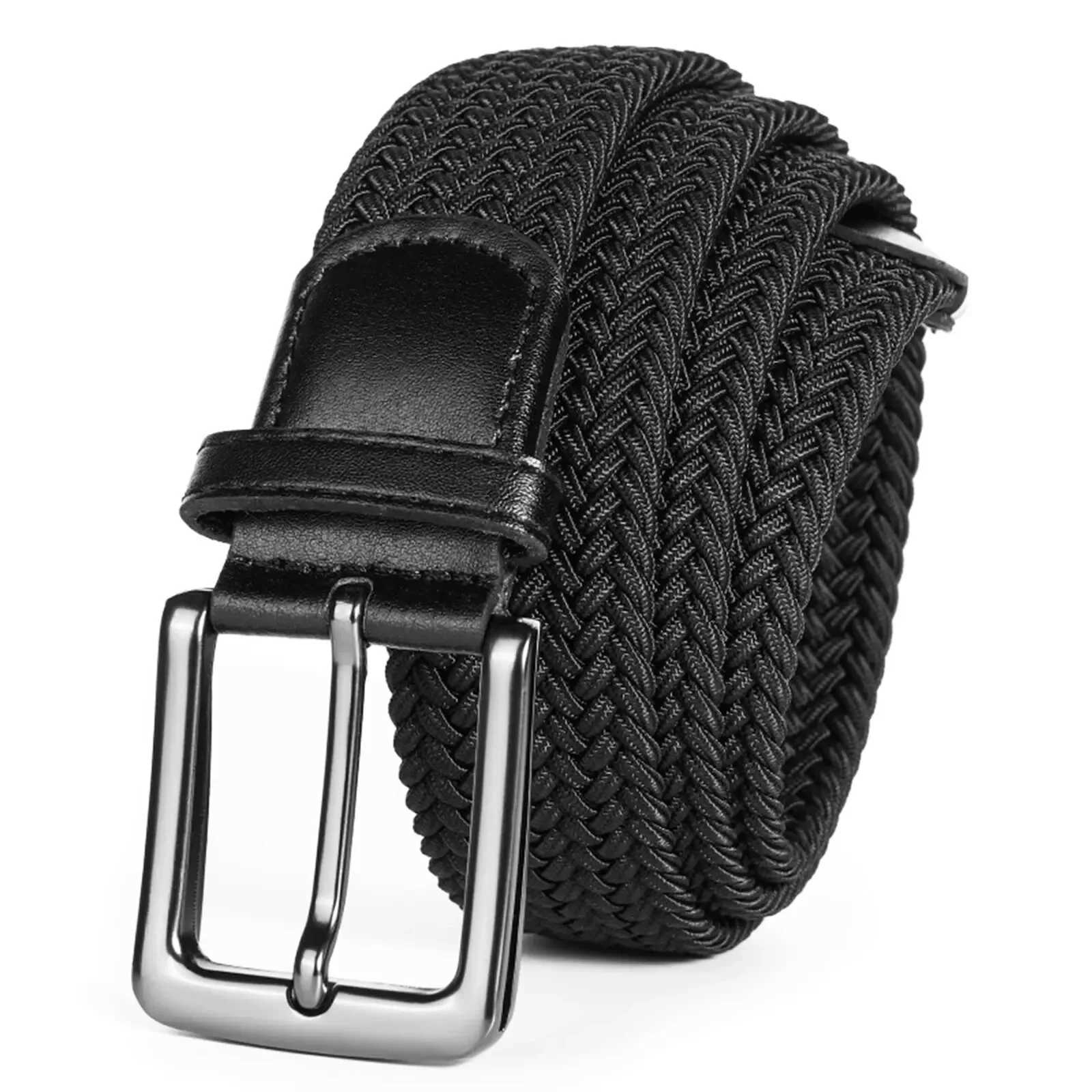 Mens elastic band elastic weaving 1 pack woven band mens golf casual pants shirt jeans comfortable W240920