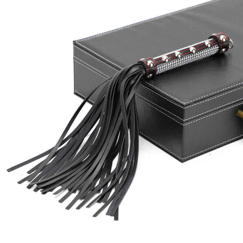 Cross border hot selling SM props, full diamond tassel leather whip, high-end multi nail sex whip, alternative adult product customization