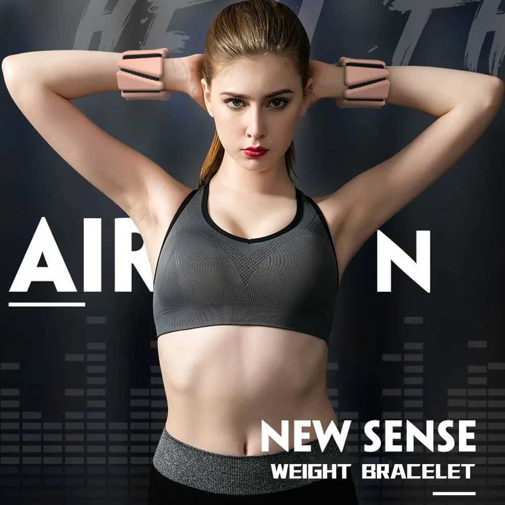 Wrist Support 1/2lbs Yoga Fitness Exercise Wrist Weights Bracelet Triangle Silicone Adjustable Ankle Strap Protector Jogging Sports Wristbands z240920