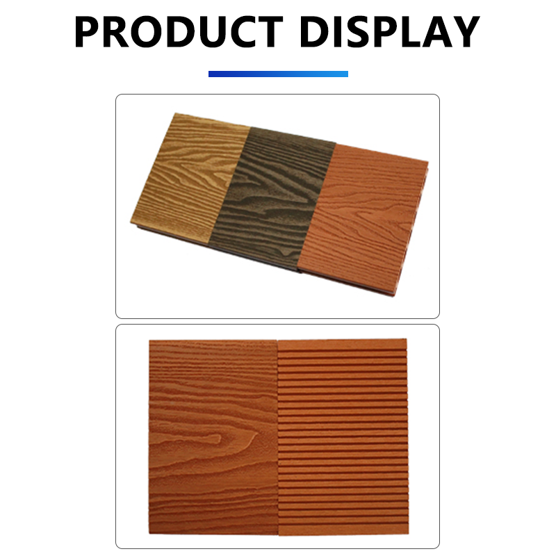 3D embossed plastic wood flooring outdoor terrace wood plastic flooring outdoor anti-corrosion flooring courtyard garden board round hole