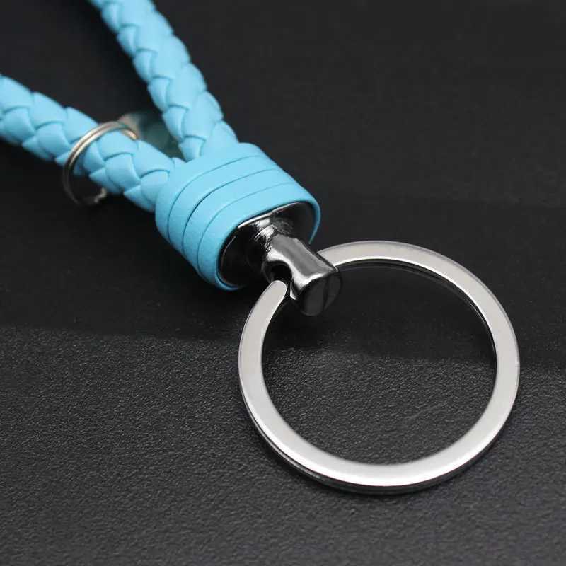 5pc PU Leather Braided Woven Rope Keychain Bag Pendant Key Chain Holder Key Car Trinket Keyring For Men Women GiftX240919