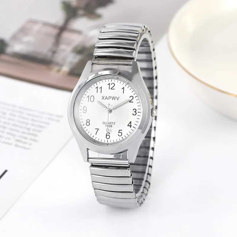 Man Women Couple Wrist Watches Stainless Steel Band Alloy Lovers Business Movement Wristwatch Elastic Strap Band Quartz WatchX240920