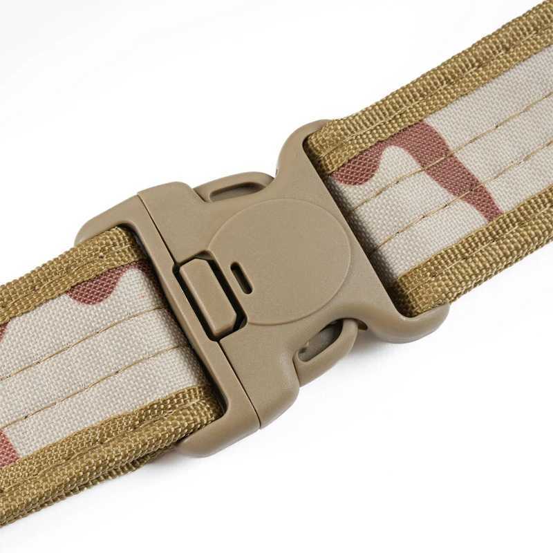 Mens camouflage combat canvas belt high-quality and quick release tactical Oxford cloth belt outdoor hunting nylon work belt W240920