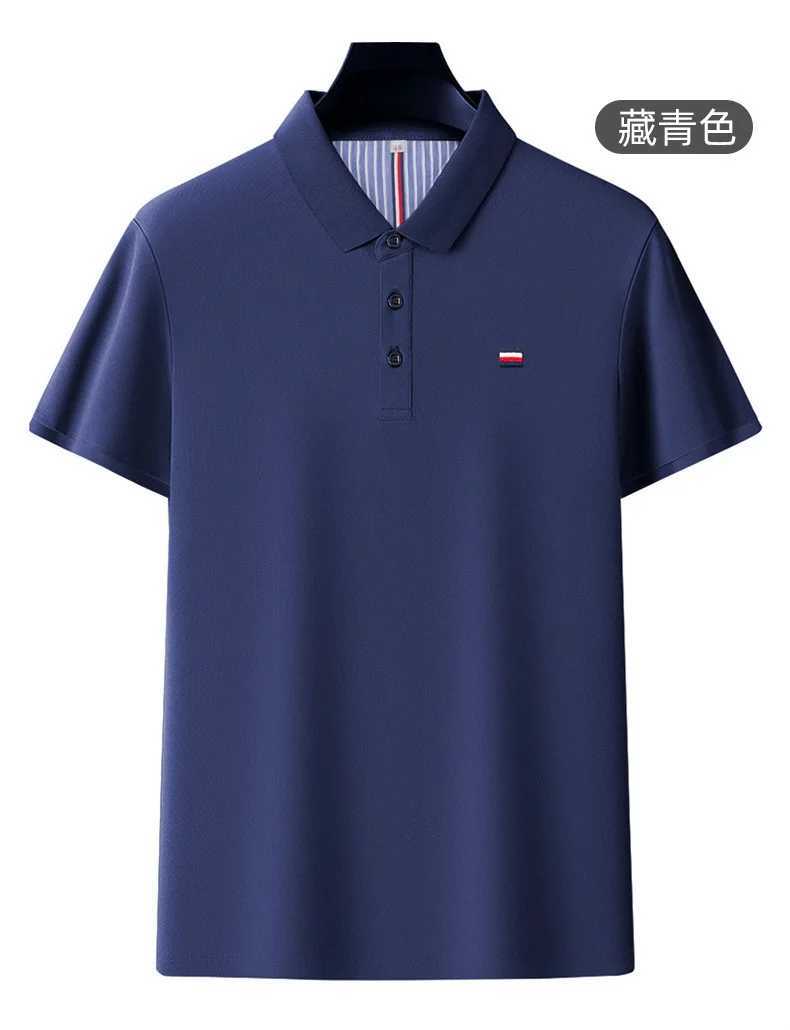 Mens pure cotton short sleeved polo shirt summer lapel Paul T-shirt casual mens T-shirt half sleevedX240920