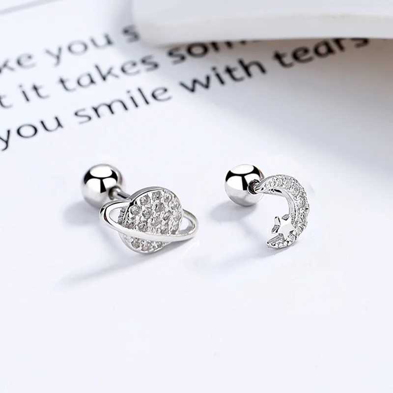 2 pieces of womens cubic zirconia 925 silver needle clip earrings jewelry W240919