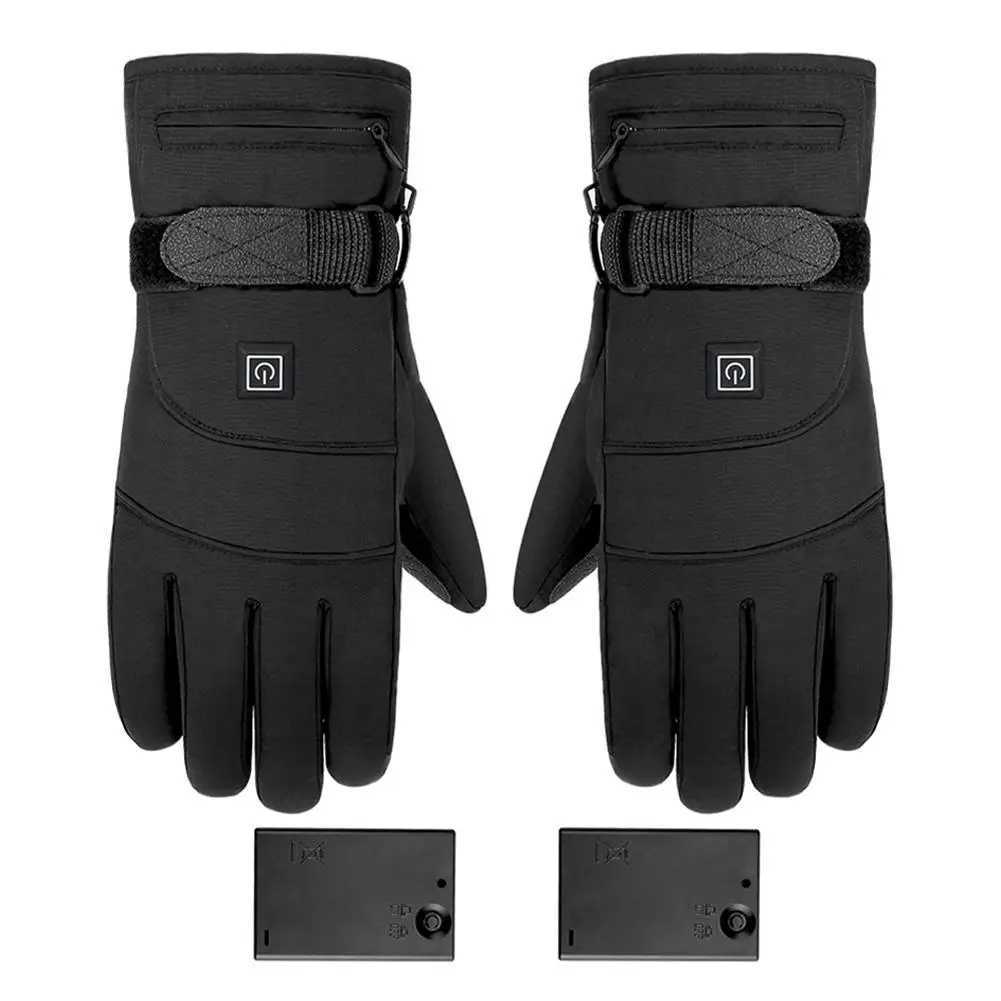 Sports Gloves Winter heating gloves with 3.7V rechargeable battery power supply electrically heated hand warmer skiing gloves H240920