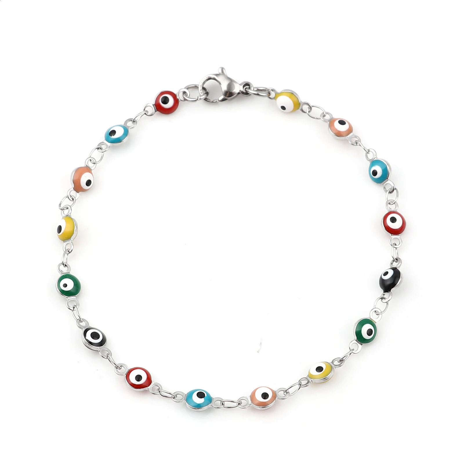 304 Stainless Steel Religious Bracelet Enamel Beads Link Chain For Women Men Turkish Jewelry Bangle 195cm1PC 240919