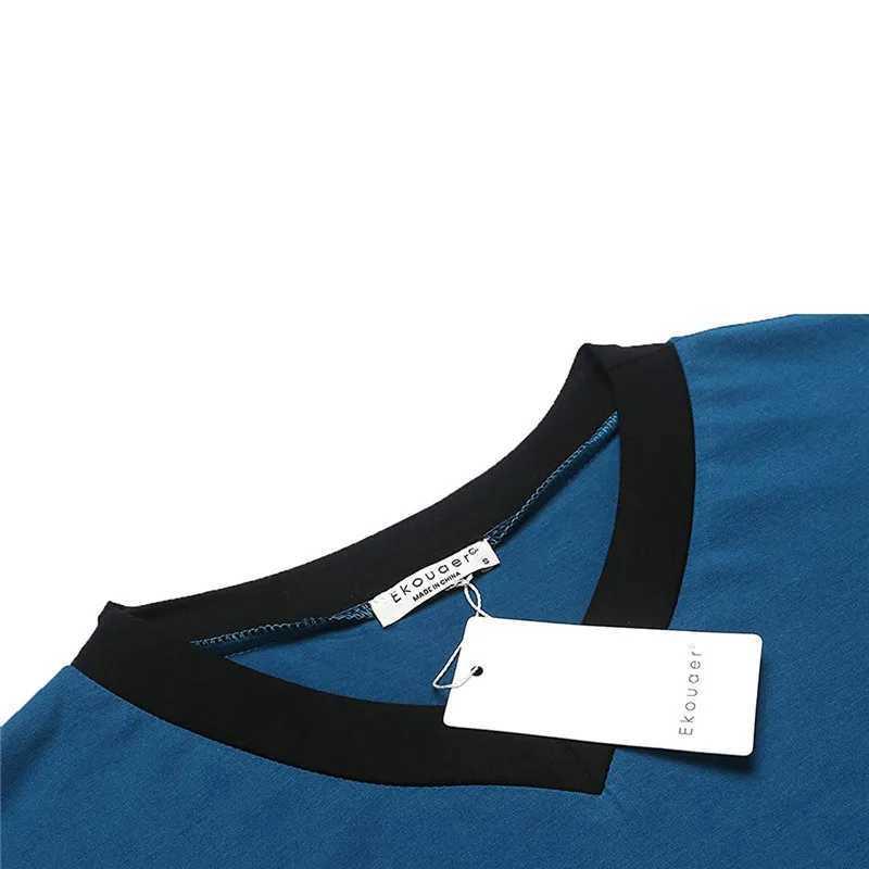 Men Cotton Nightshirt Robes Short Sleeve Soft V-neck Loose Nightwear Summer Casual Male Sleepwear Long Tops Loungewear Dailywear Y240919