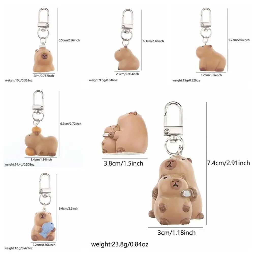 Backpack Charm Capybara Keychain Cute Party Outfit Decor Cartoon Key Ring DIY Decoration Keychain Accessories MenX240919