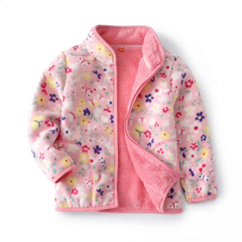 Jumping Meters Girls Outwear Fleece for Winter Autumn Baby Jacket Coats Flowers Childrens Jacket 240918