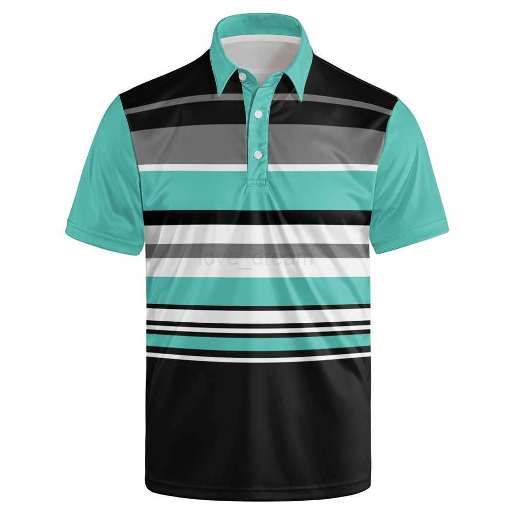 New Mens Striped Five-Pointed Star Printed Polo Shirt Mens Comfortable Fashion Golf Wear Mens Breathable Fitness Tennis WearXJ240920