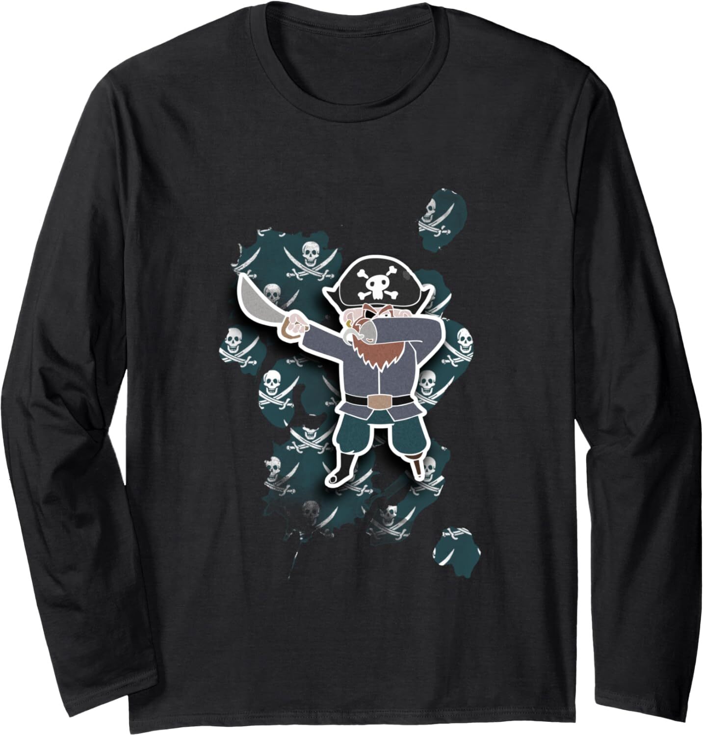 Long Sleeve Shirts for Men sweatshirt Dabbing Pirate Skulls And Sword Funny Dab Lover Gift Long Sleeve Tee Streetwear Casual tops clothes