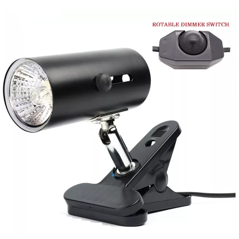Reptile Lamp Stand UVA UVB Lamp Fixture Lizard Tortoise Heating Light Holder with Clamp for Turtle Habitat Fish Tank