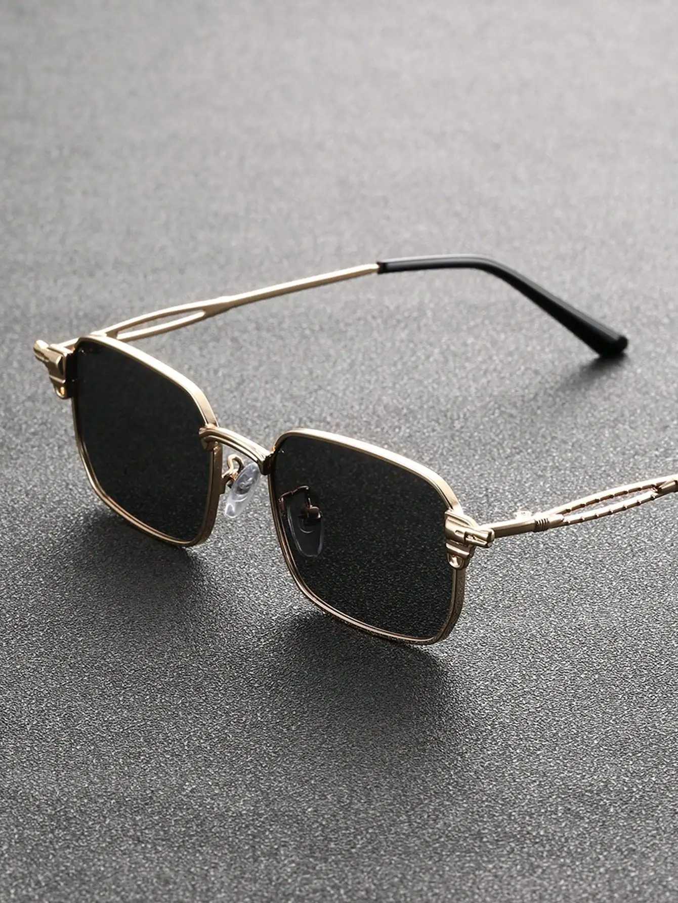 1pc Unsex Square Frame Punk Hollow Out Design Steel Sunglasses For Outdoor Travel Rave Party Driving AccessoriesX240920