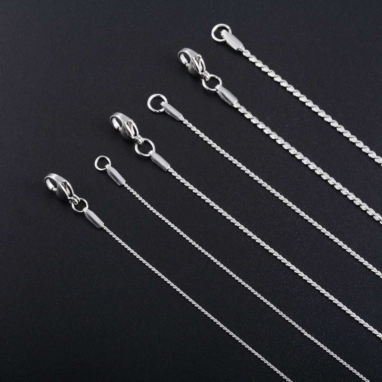 Yadreva S Style Thin Stainless Steel Necklace Silve Plated Chain High Quality Glitter Jewelry Unisex GiftX240919